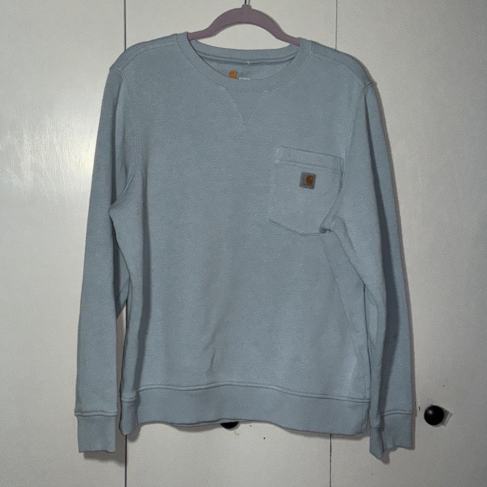 Carhartt Women's X-Large Light Blue Sweatshirt With Pocket 25x27